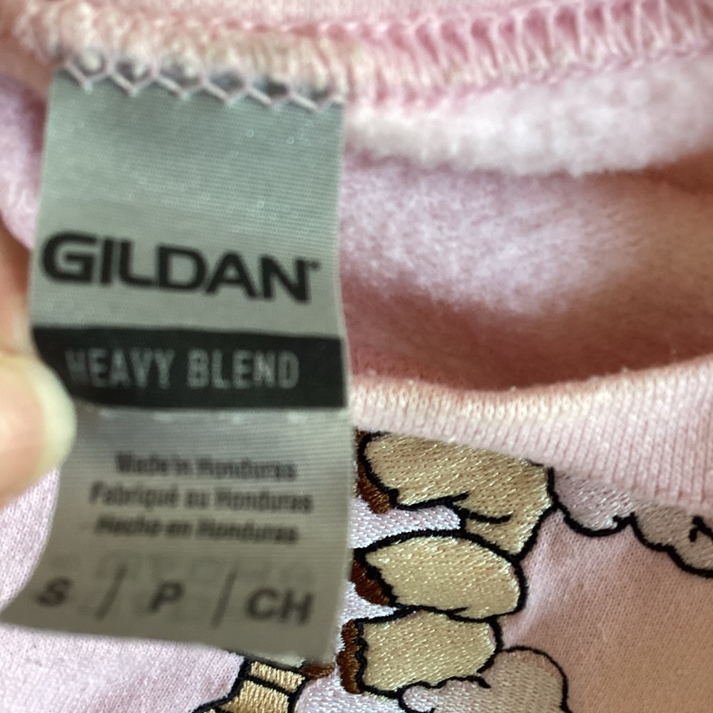 Gildan Pink Appa Sweatshirt with Cartoon Graphic SZ S - Picture 7 of 7